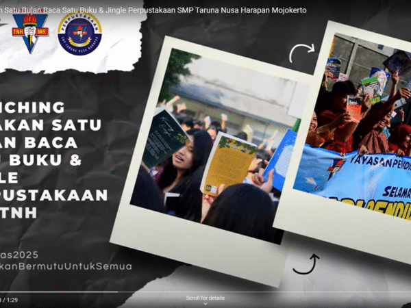 SMP Taruna Nusa Harapan Mojokerto Launching Program “Satu Bulan Baca Satu Buku” dan Jingle Perpustakaan di Hari Pendidikan Nasional
